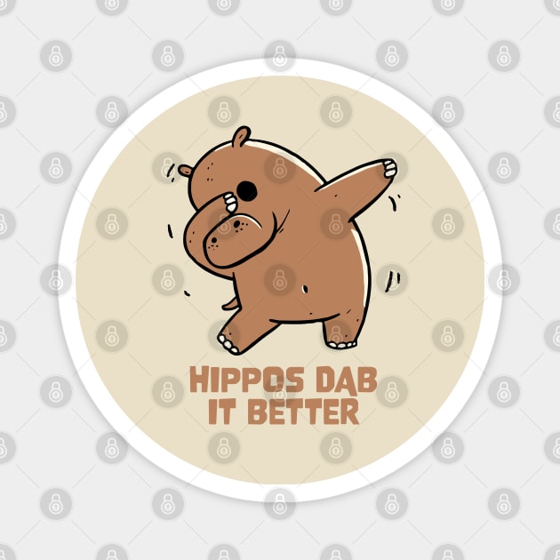 Hippo Dab Magnet by Delicious Art